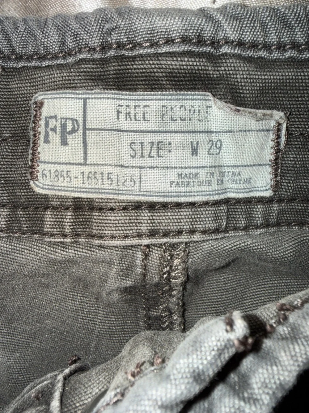 Free People Washed Gray Utility Skinny Pants - Picture 2 of 3